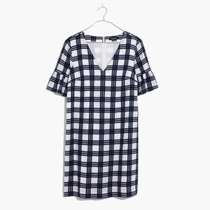 Madewell Bell-Sleeve Dress in Leighton Plaid